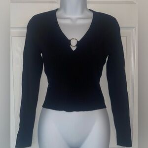 House of Harlow Black V-Neck Women's Top